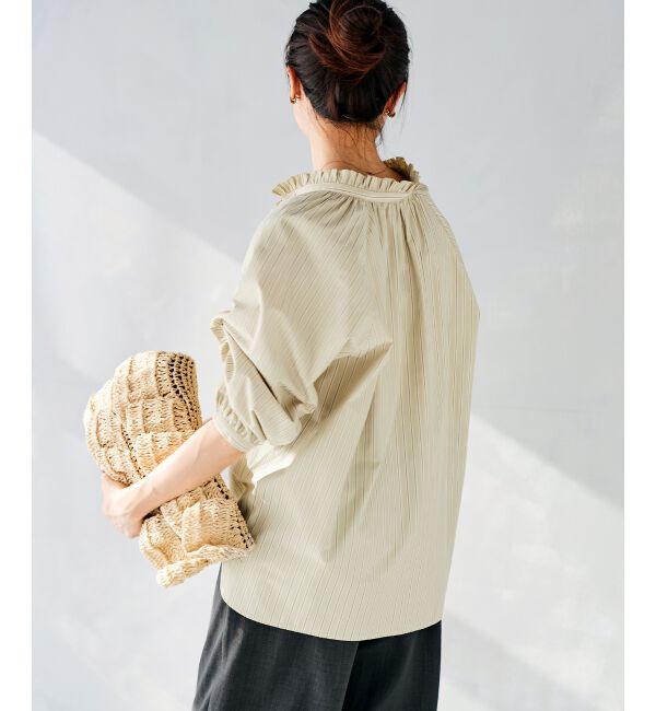 le.coeur blanc「フリルカラーボリュームスリーブブラウス」|シャツ・ブラウス|