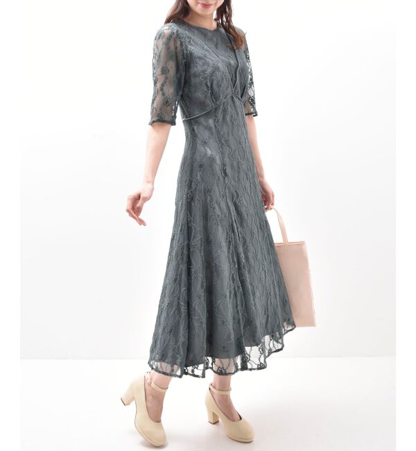 MAJESTICLEGON「パイピングモールレースドレス」|ドレス|