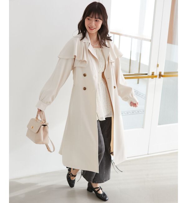 MAJESTICLEGON「ドレープフリルトレンチコート」|トレンチコート|