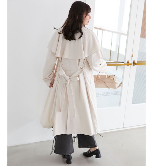 MAJESTICLEGON「ドレープフリルトレンチコート」|トレンチコート|