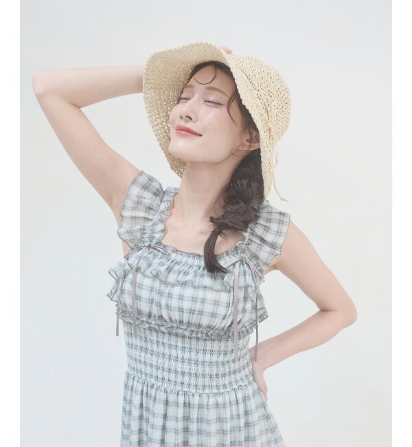  「シンプル細編みペーパーハット」|ハット|
