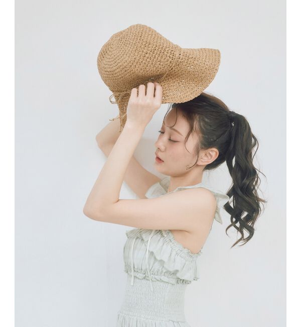  「シンプル細編みペーパーハット」|ハット|