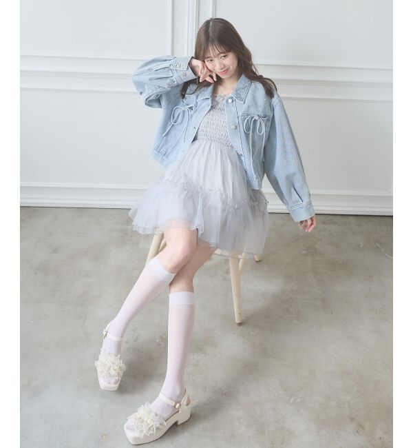  「◇パールフリルボリュームサンダル」|サンダル|