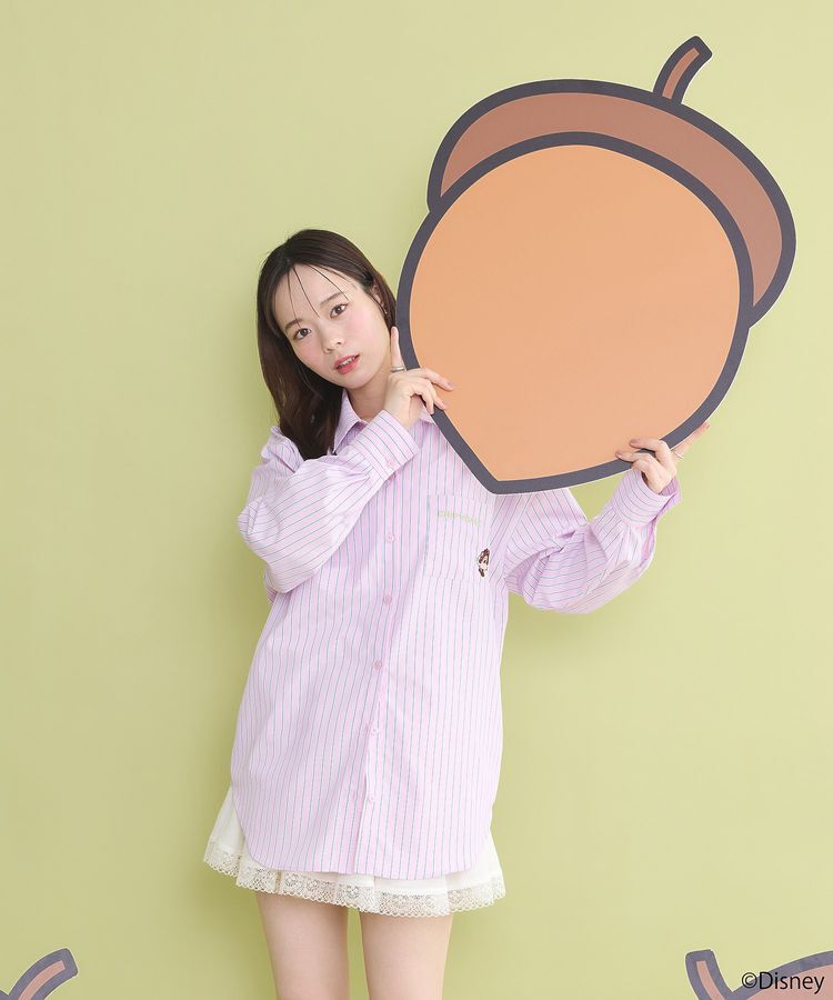 earth music&ecology「チップ&デール/ストライプシャツ」|シャツ・ブラウス|