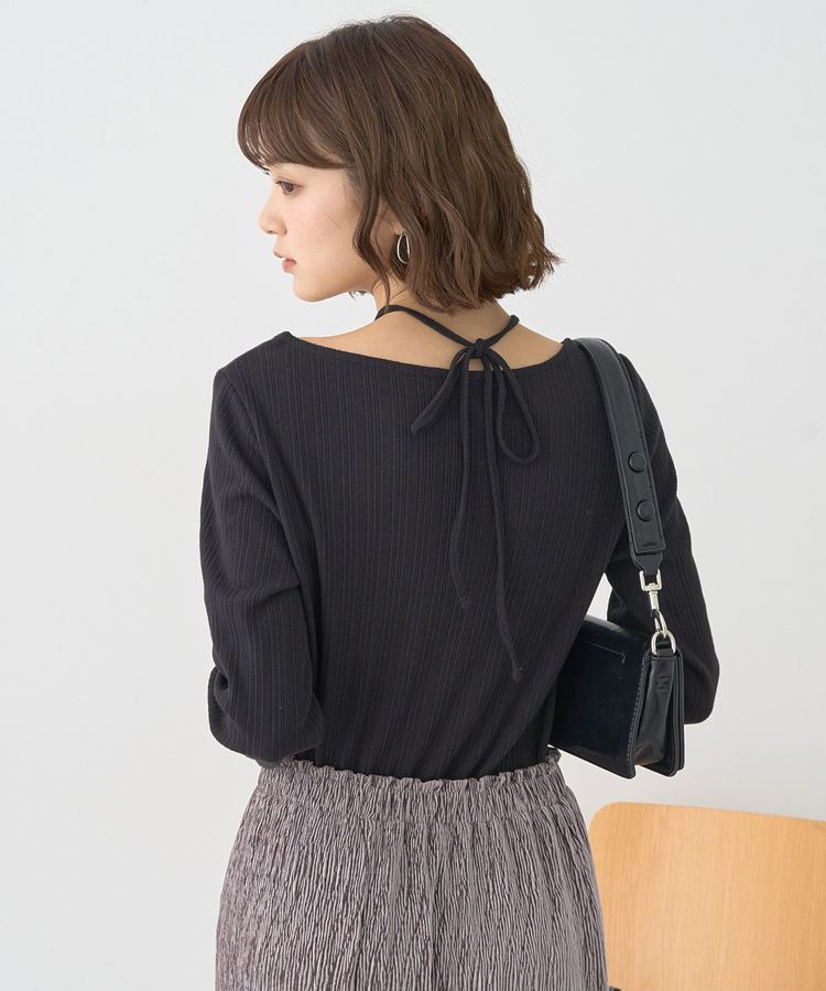 earth music&ecology「チェーンリブホルターネックプルオーバー」|Tシャツ・カットソー|