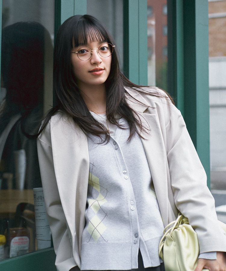 earth music&ecology「アーガイルニットカーディガン」|カーディガン|