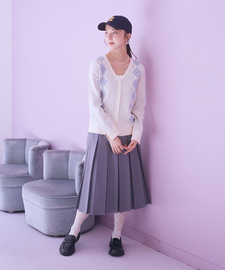 earth music&ecology「アーガイルニットカーディガン」|カーディガン|