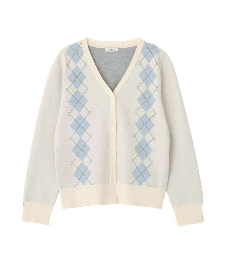 earth music&ecology「アーガイルニットカーディガン」|カーディガン|