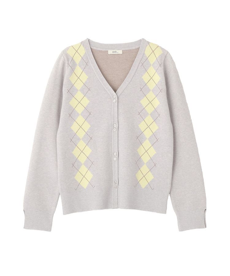 earth music&ecology「アーガイルニットカーディガン」|カーディガン|