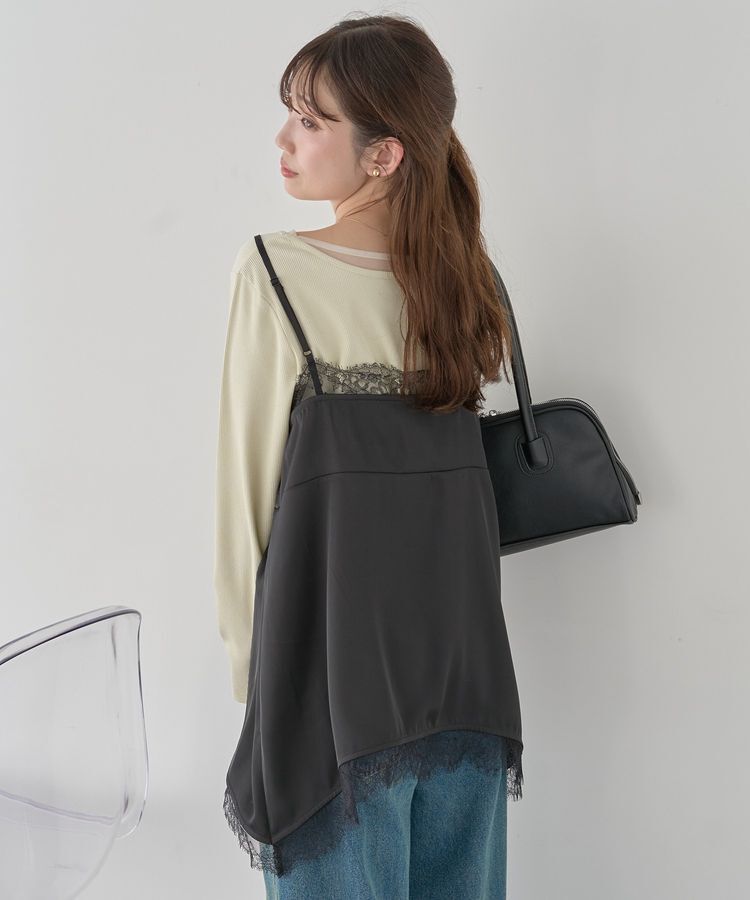 earth music&ecology「ランジェリーライクレースキャミ」|キャミソール|