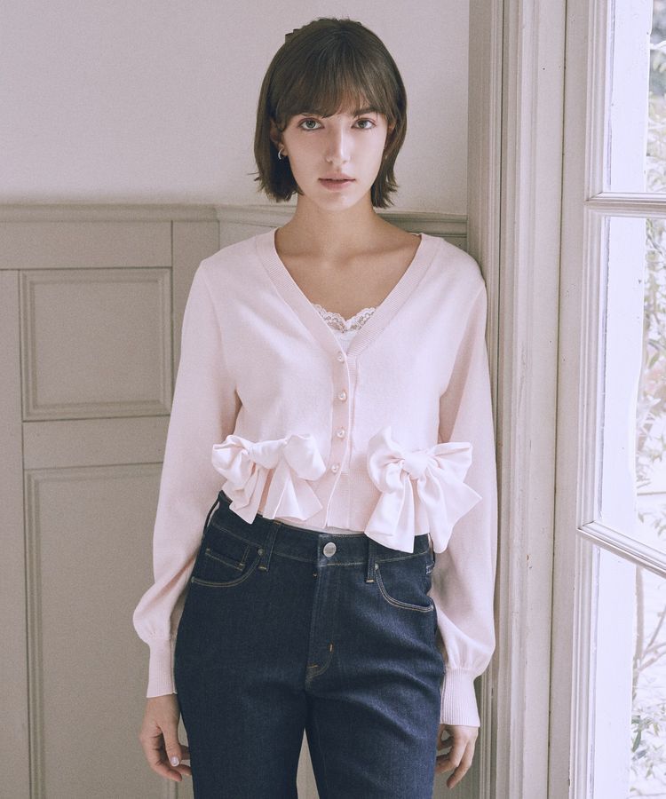 Maison de FLEUR Petite Robe「リボンカーディガン」|カーディガン|