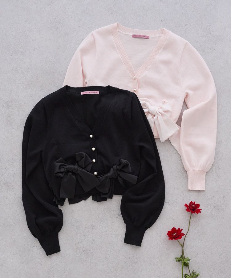Maison de FLEUR Petite Robe「リボンカーディガン」|カーディガン|