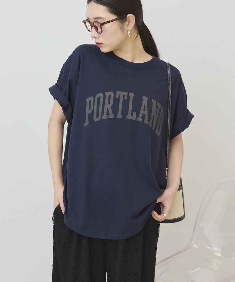 AMERICAN HOLIC「PORTLAND裾ラウンドTシャツ」|Tシャツ・カットソー|Navy