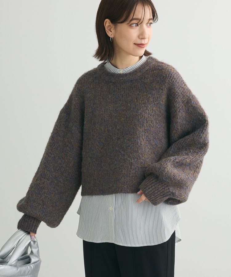 Green Parks「・ELENCARE DUE ミックスシャギーニット」|ニット・セーター|Brown