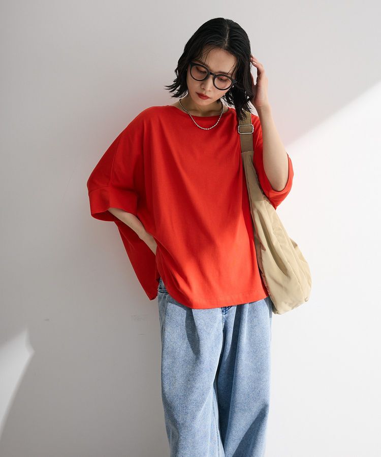 Green Parks「【WEB限定】冷やっとすずやかドルマンプルオーバーⅡ」|Tシャツ・カットソー|Red