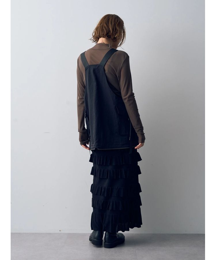 YECCA VECCA「ティアードフリルラメニットスカート」|スカート|