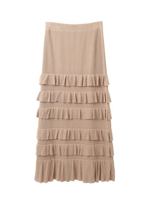 YECCA VECCA「ティアードフリルラメニットスカート」|スカート|