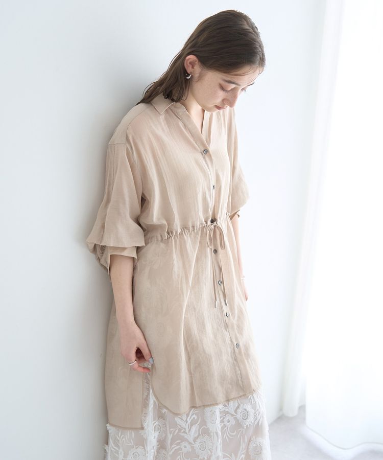 YECCA VECCA「シアー2way袖バルーンチュニック」|シャツ・ブラウス|