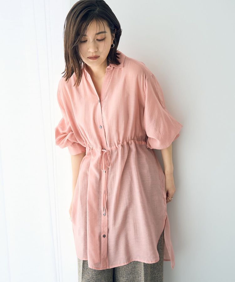 YECCA VECCA「シアー2way袖バルーンチュニック」|シャツ・ブラウス|