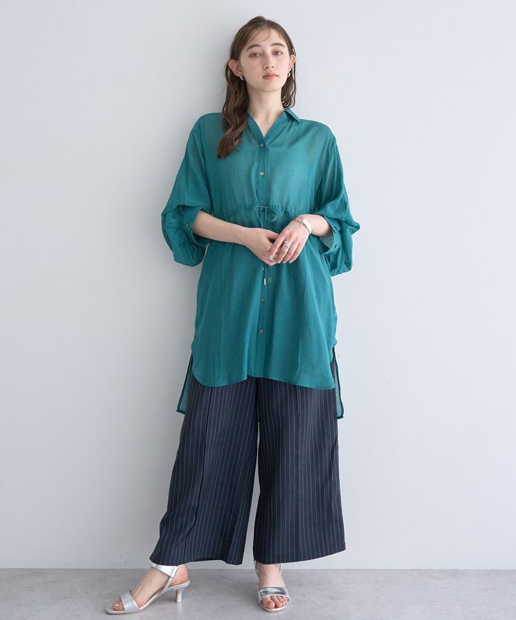 YECCA VECCA「シアー2way袖バルーンチュニック」|シャツ・ブラウス|