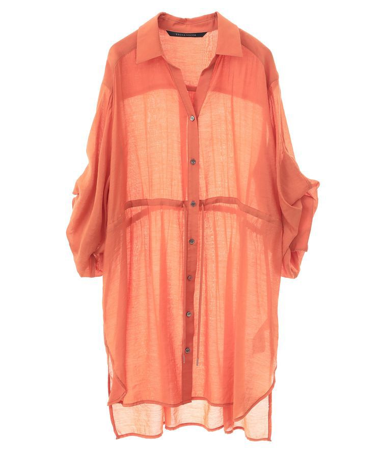 YECCA VECCA「シアー2way袖バルーンチュニック」|シャツ・ブラウス|