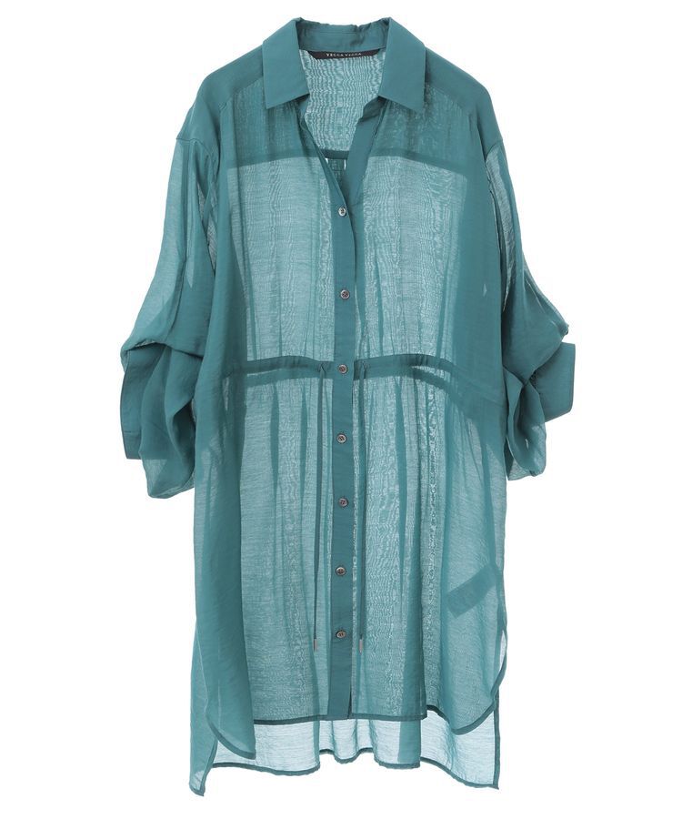 YECCA VECCA「シアー2way袖バルーンチュニック」|シャツ・ブラウス|