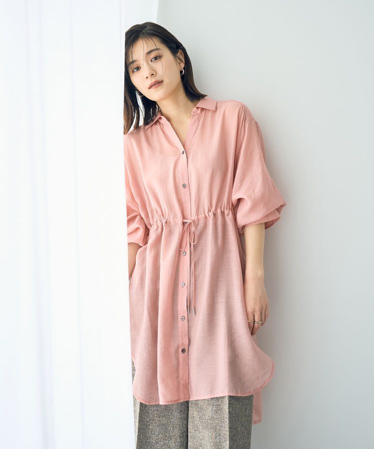 YECCA VECCA「シアー2way袖バルーンチュニック」|シャツ・ブラウス|