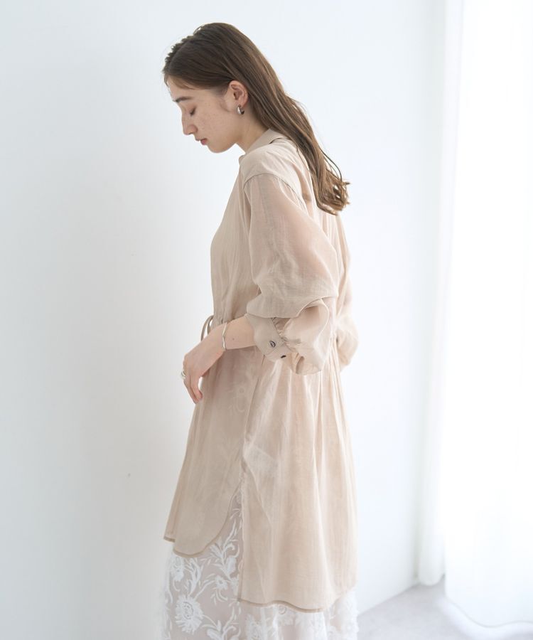 YECCA VECCA「シアー2way袖バルーンチュニック」|シャツ・ブラウス|