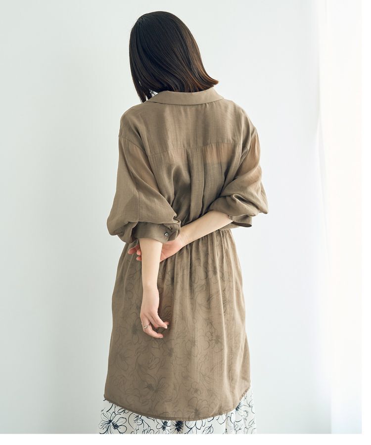 YECCA VECCA「シアー2way袖バルーンチュニック」|シャツ・ブラウス|