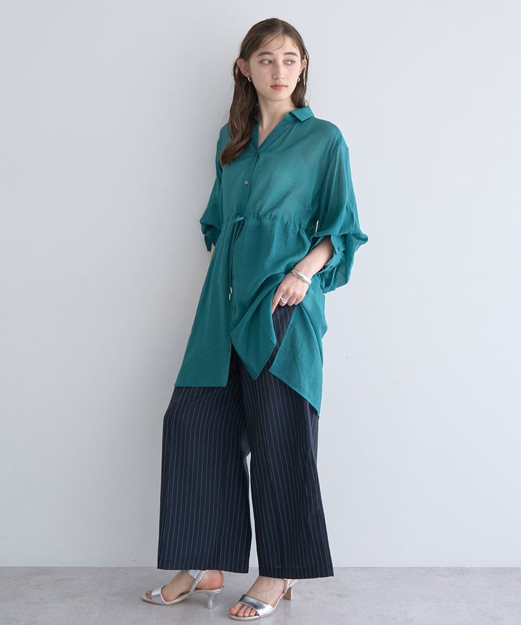 YECCA VECCA「シアー2way袖バルーンチュニック」|シャツ・ブラウス|