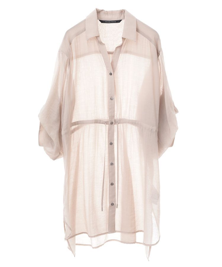 YECCA VECCA「シアー2way袖バルーンチュニック」|シャツ・ブラウス|