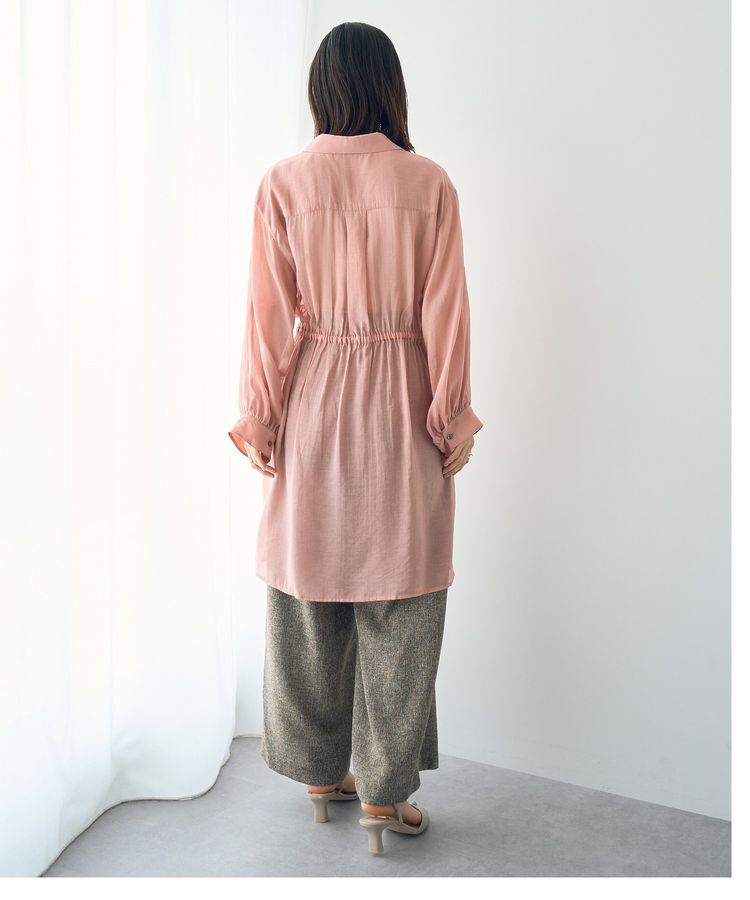 YECCA VECCA「シアー2way袖バルーンチュニック」|シャツ・ブラウス|