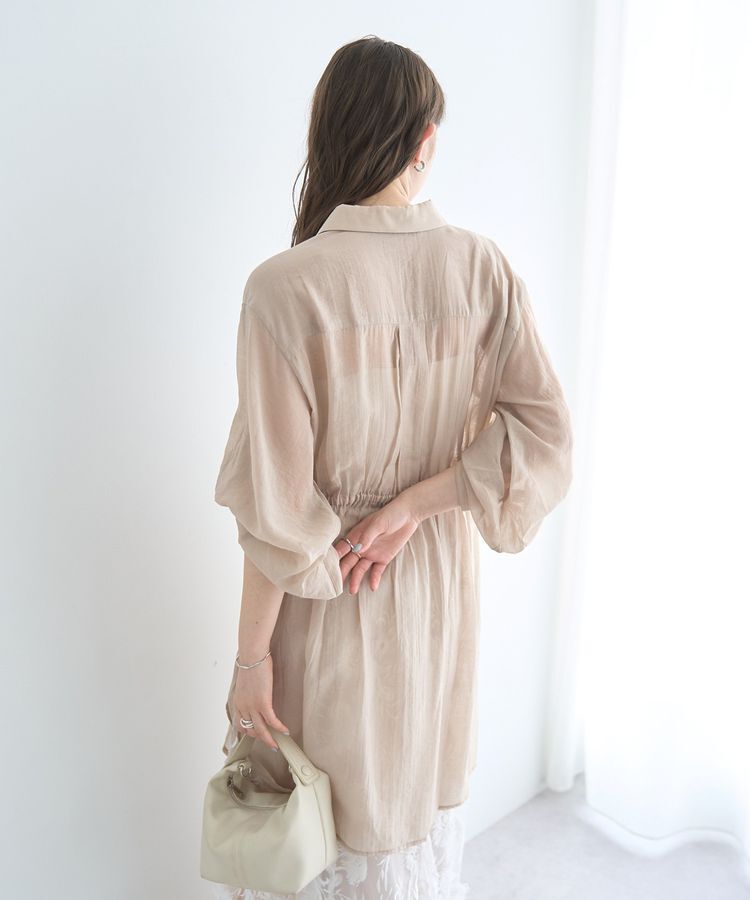 YECCA VECCA「シアー2way袖バルーンチュニック」|シャツ・ブラウス|