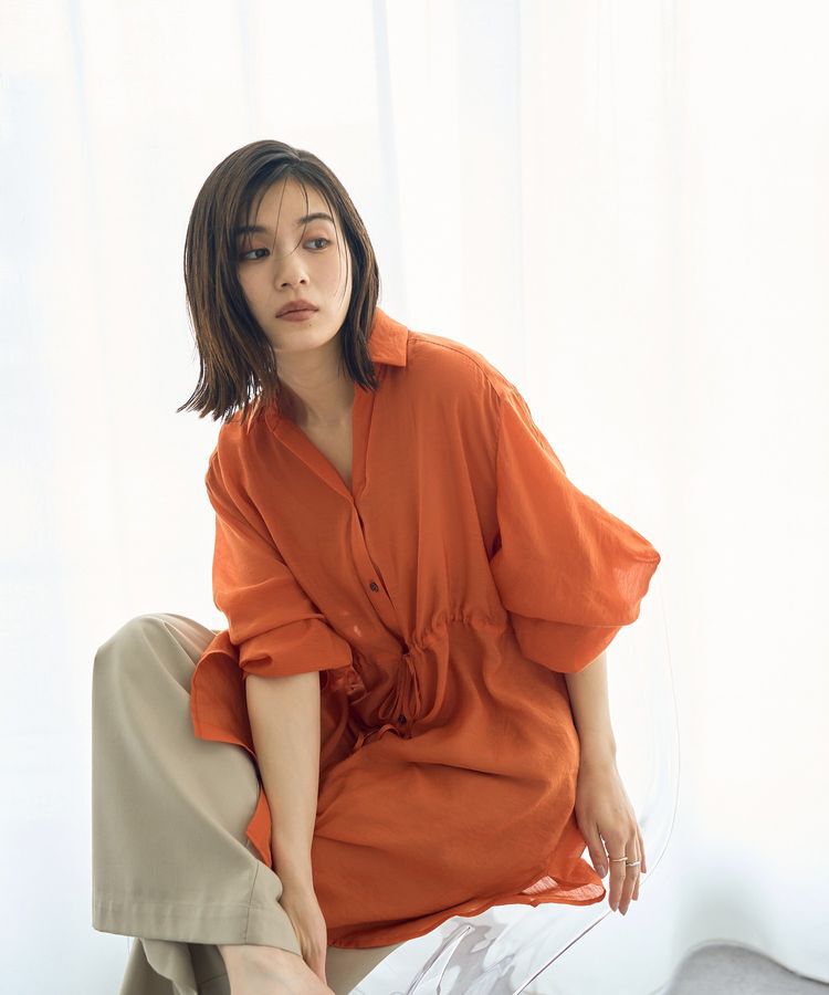 YECCA VECCA「シアー2way袖バルーンチュニック」|シャツ・ブラウス|