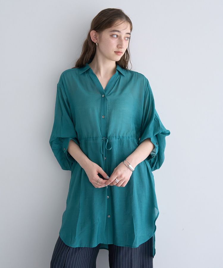 YECCA VECCA「シアー2way袖バルーンチュニック」|シャツ・ブラウス|