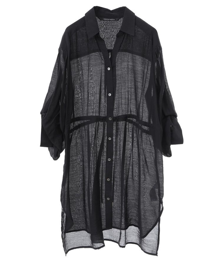 YECCA VECCA「シアー2way袖バルーンチュニック」|シャツ・ブラウス|