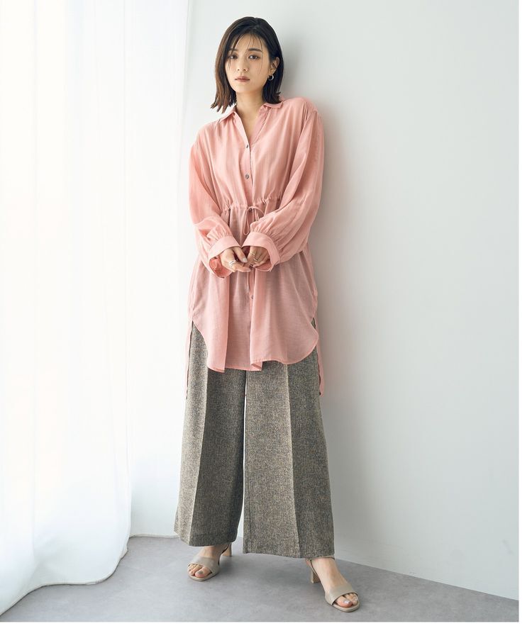 YECCA VECCA「シアー2way袖バルーンチュニック」|シャツ・ブラウス|