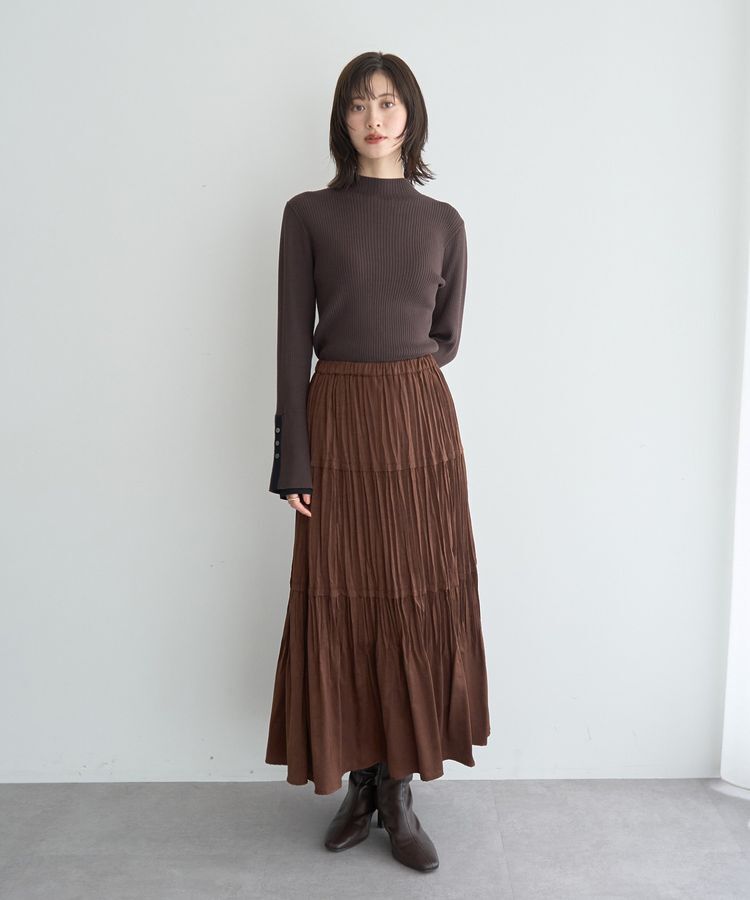YECCA VECCA「ランダムプリーツサテンマーメイドスカート」|スカート|
