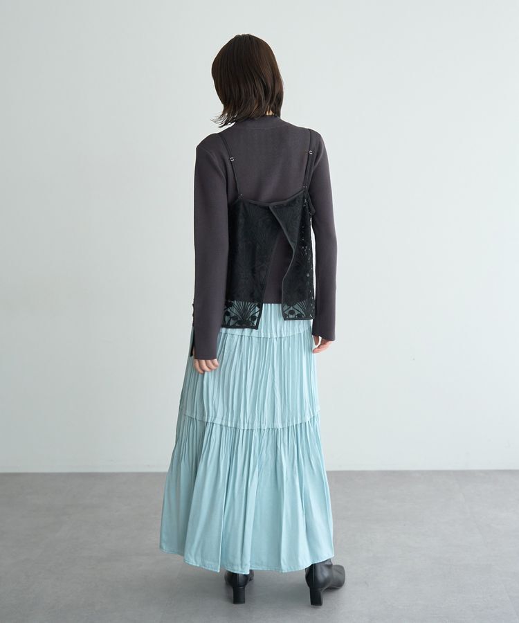 YECCA VECCA「ランダムプリーツサテンマーメイドスカート」|スカート|