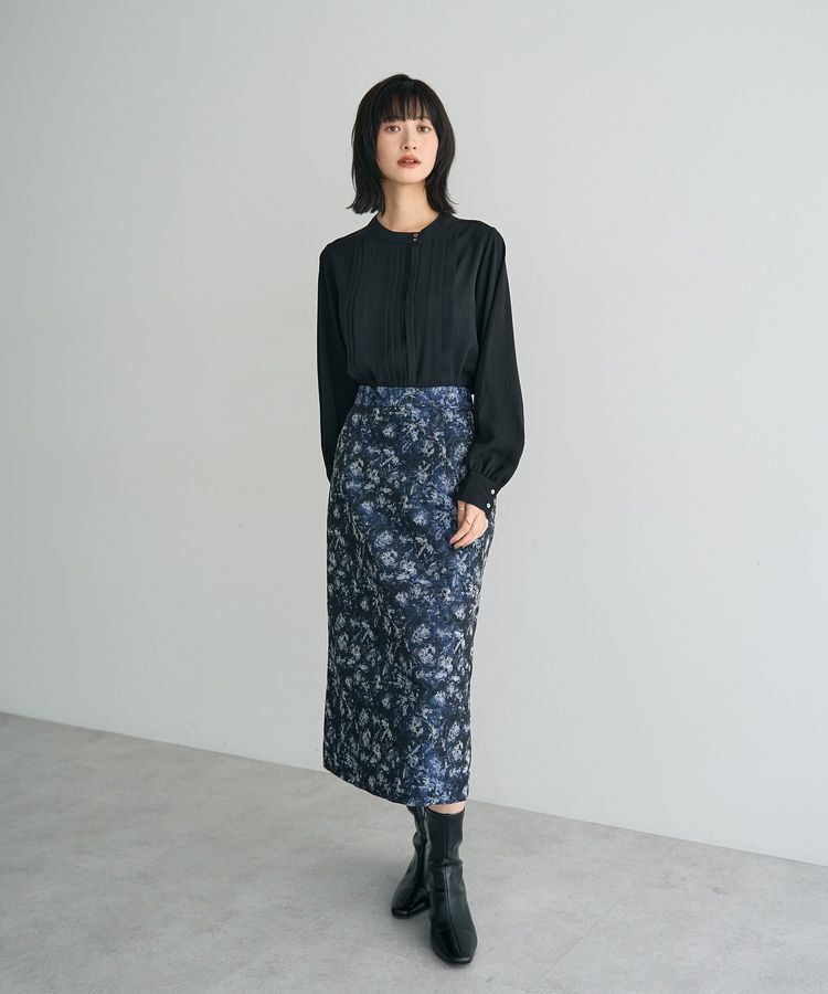 YECCA VECCA「ジャガードナロースカート」|フレア|