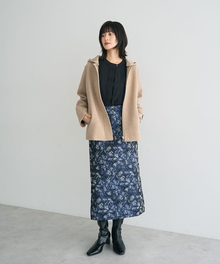 YECCA VECCA「ジャガードナロースカート」|フレア|