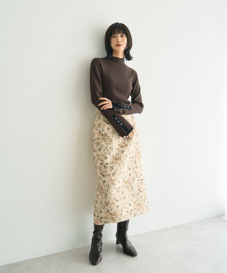 YECCA VECCA「ジャガードナロースカート」|フレア|