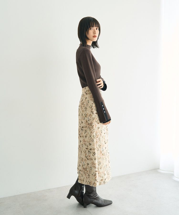 YECCA VECCA「ジャガードナロースカート」|フレア|