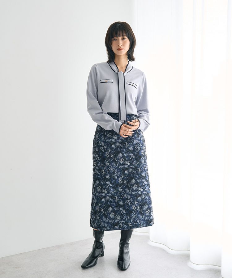 YECCA VECCA「ジャガードナロースカート」|フレア|