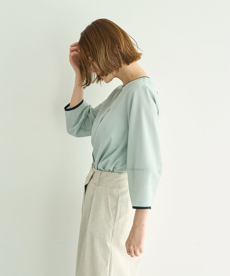 YECCA VECCA「配色パイピングブラウス」|シャツ・ブラウス|