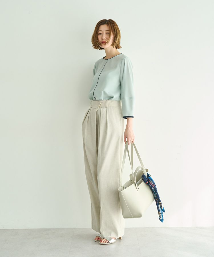 YECCA VECCA「配色パイピングブラウス」|シャツ・ブラウス|