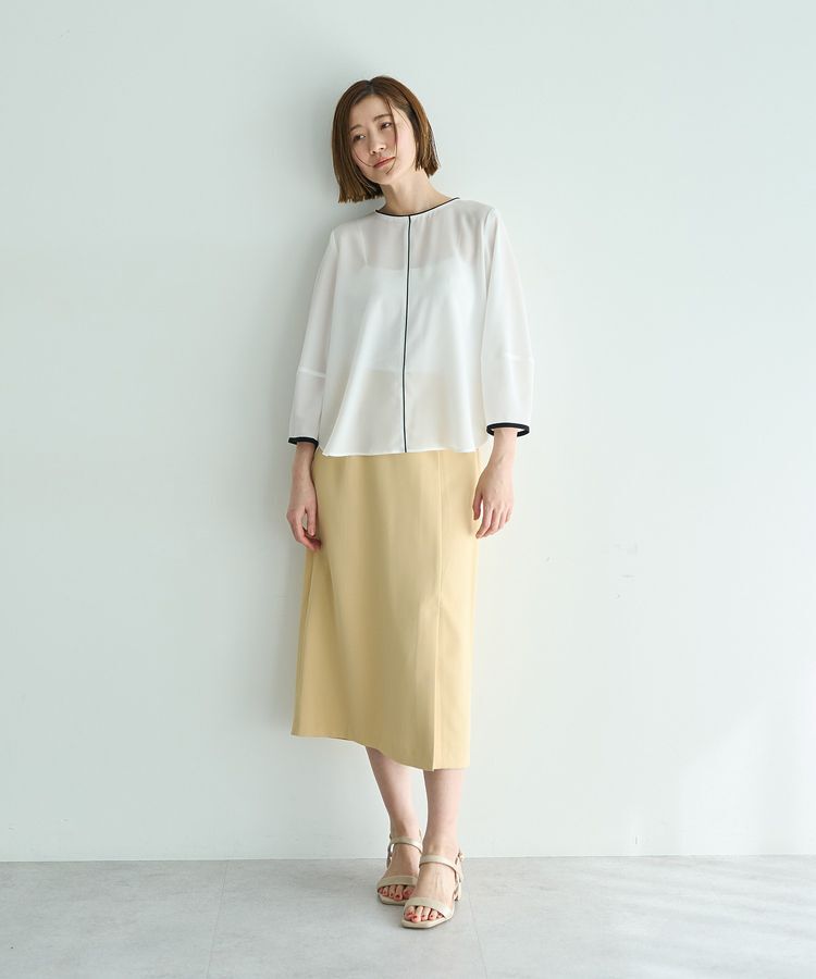 YECCA VECCA「配色パイピングブラウス」|シャツ・ブラウス|