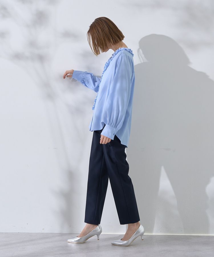 YECCA VECCA「フリルVネックブラウス」|シャツ・ブラウス|