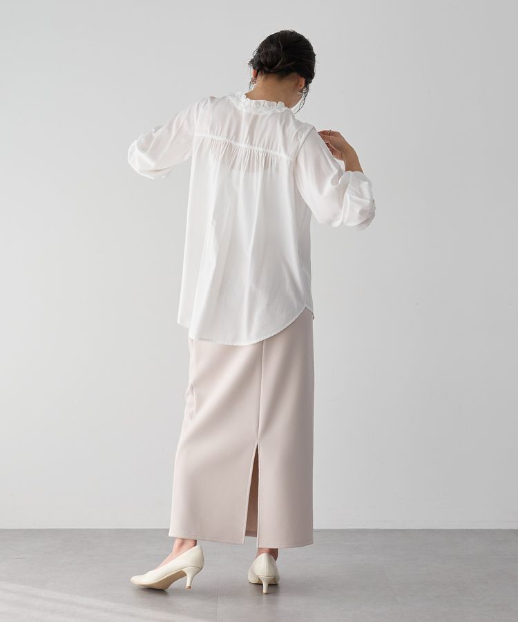 YECCA VECCA「フリルVネックブラウス」|シャツ・ブラウス|