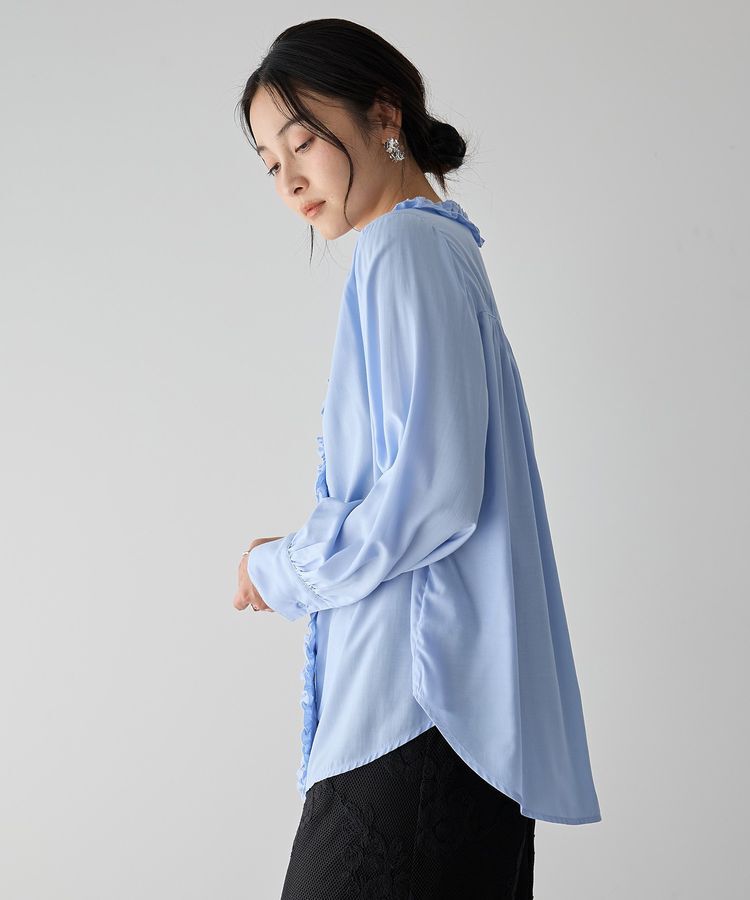 YECCA VECCA「フリルVネックブラウス」|シャツ・ブラウス|